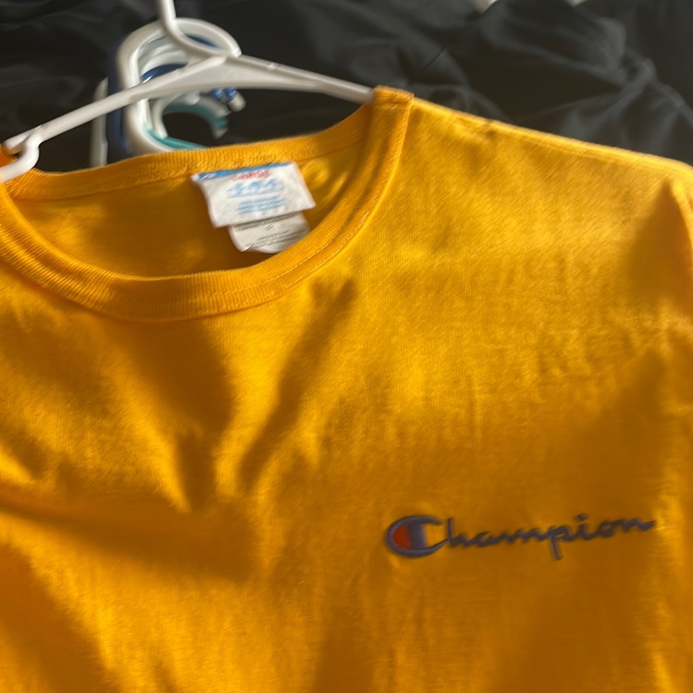 Yellow large champion t shirt